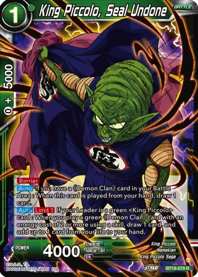 KING PICCOLO, SEAL UNDONE