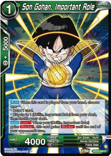 SON GOHAN, IMPORTANT ROLE