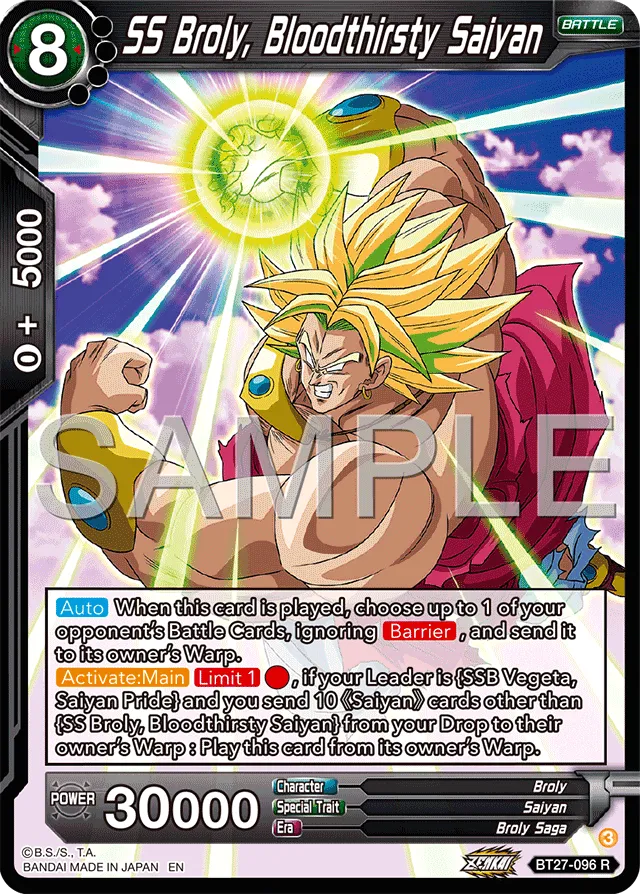 SS BROLY, BLOODTHIRSTY SAIYAN