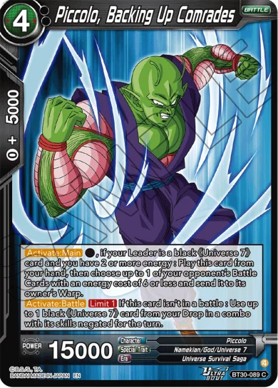 PICCOLO, BACKING UP COMRADES