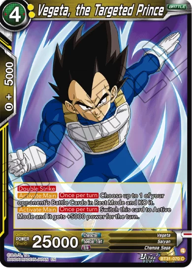 VEGETA, THE TARGETED PRINCE