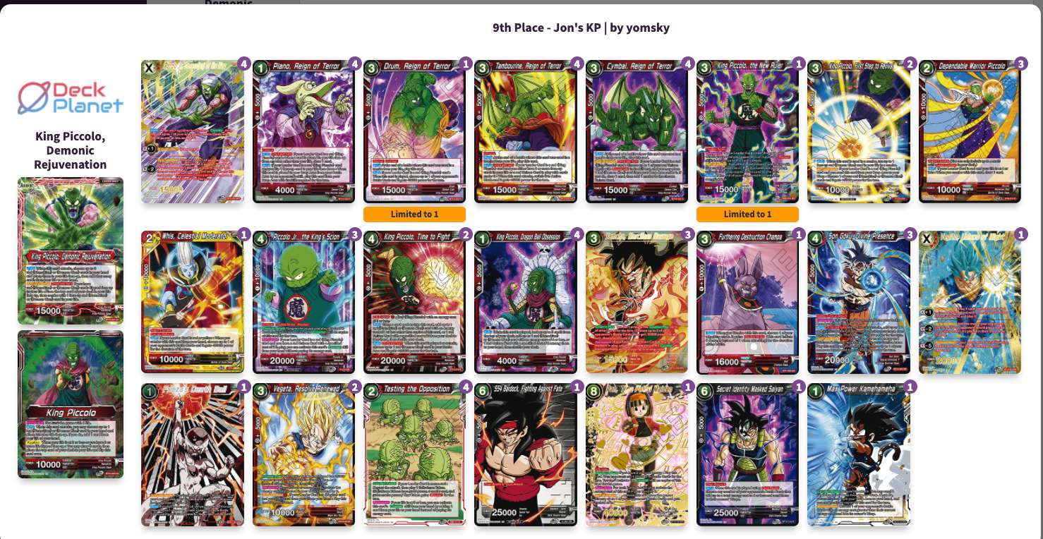 Decklist de Jonathan Szkolnik
