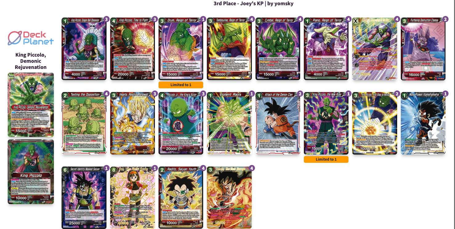 Decklist de Joseph Paladino