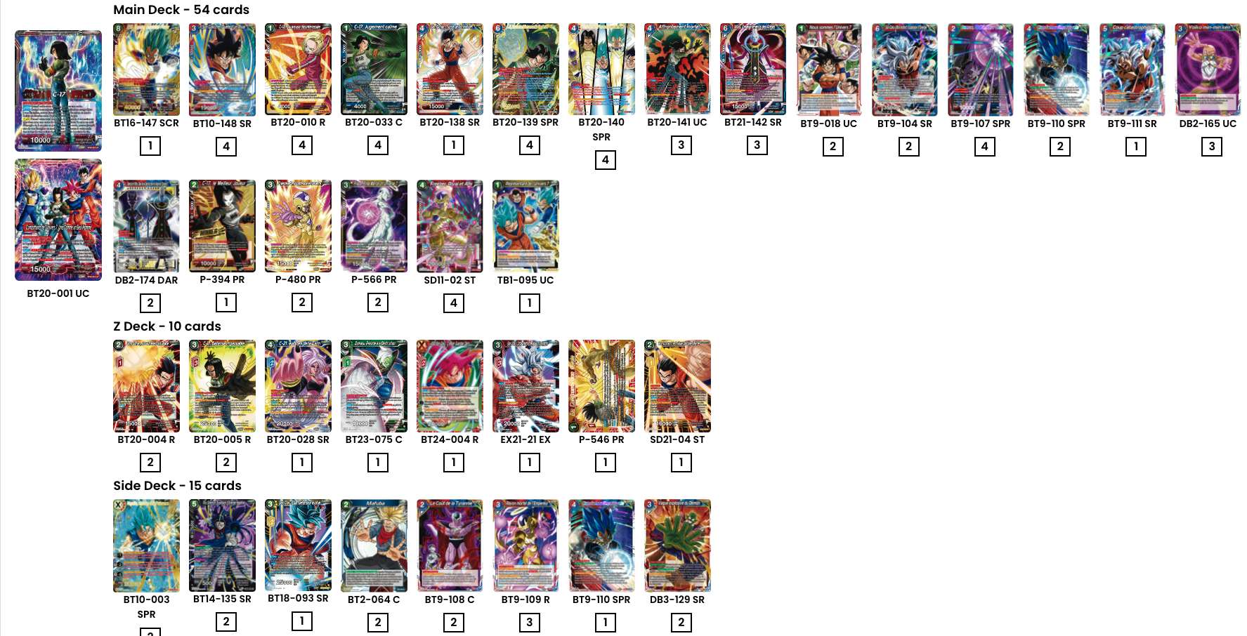 Decklist de Ben