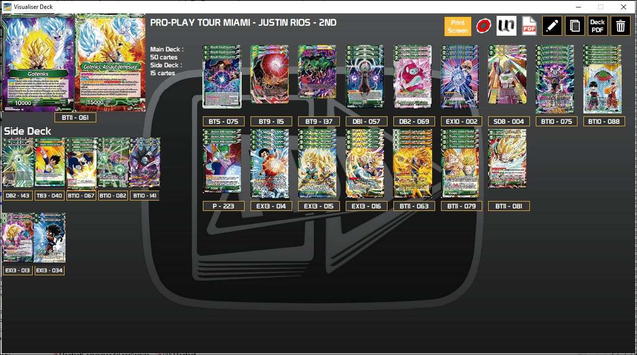 Decklist image · Justin Rios