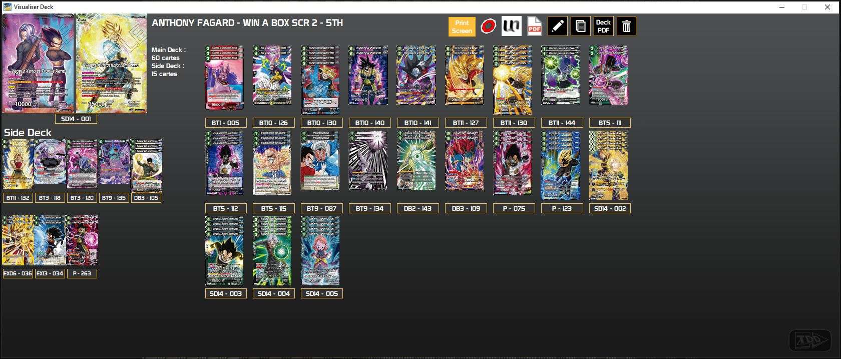 Decklist de Antony Fagard