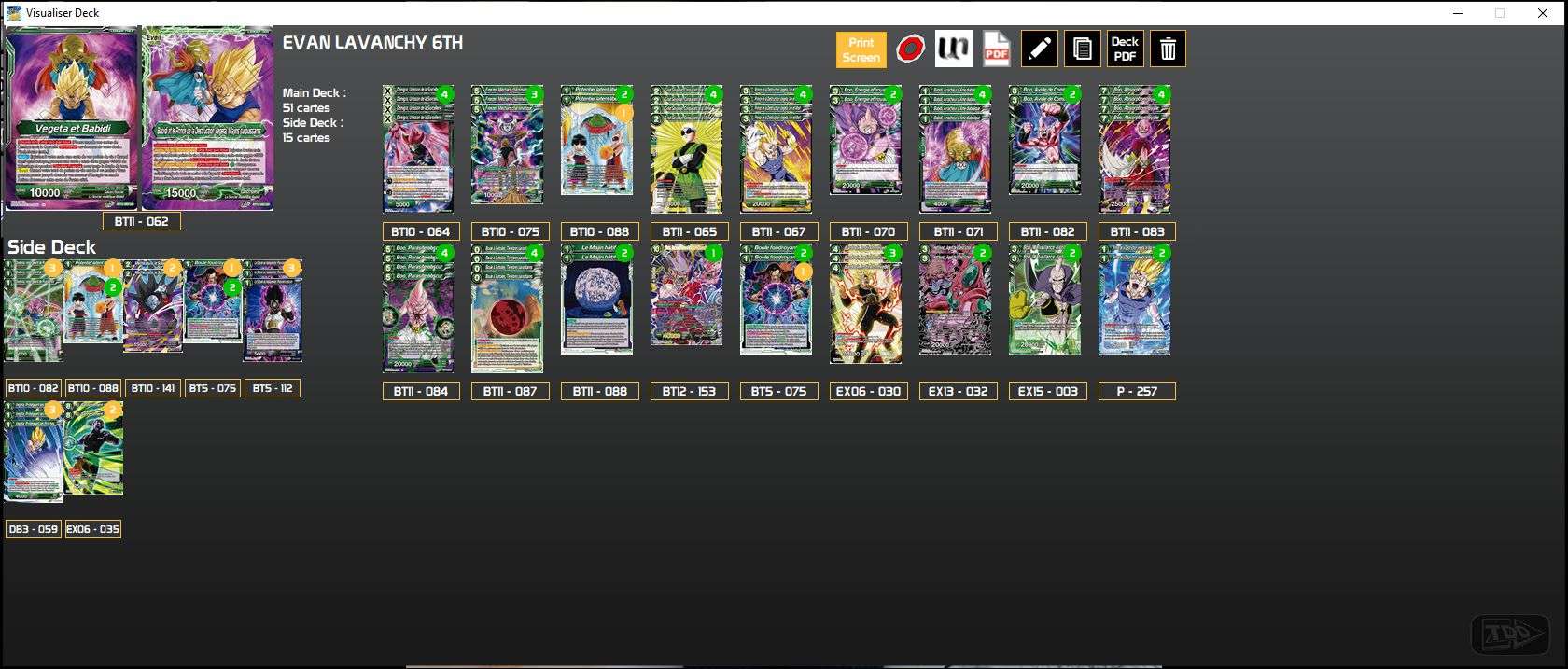 Decklist de Evan Lavanchy