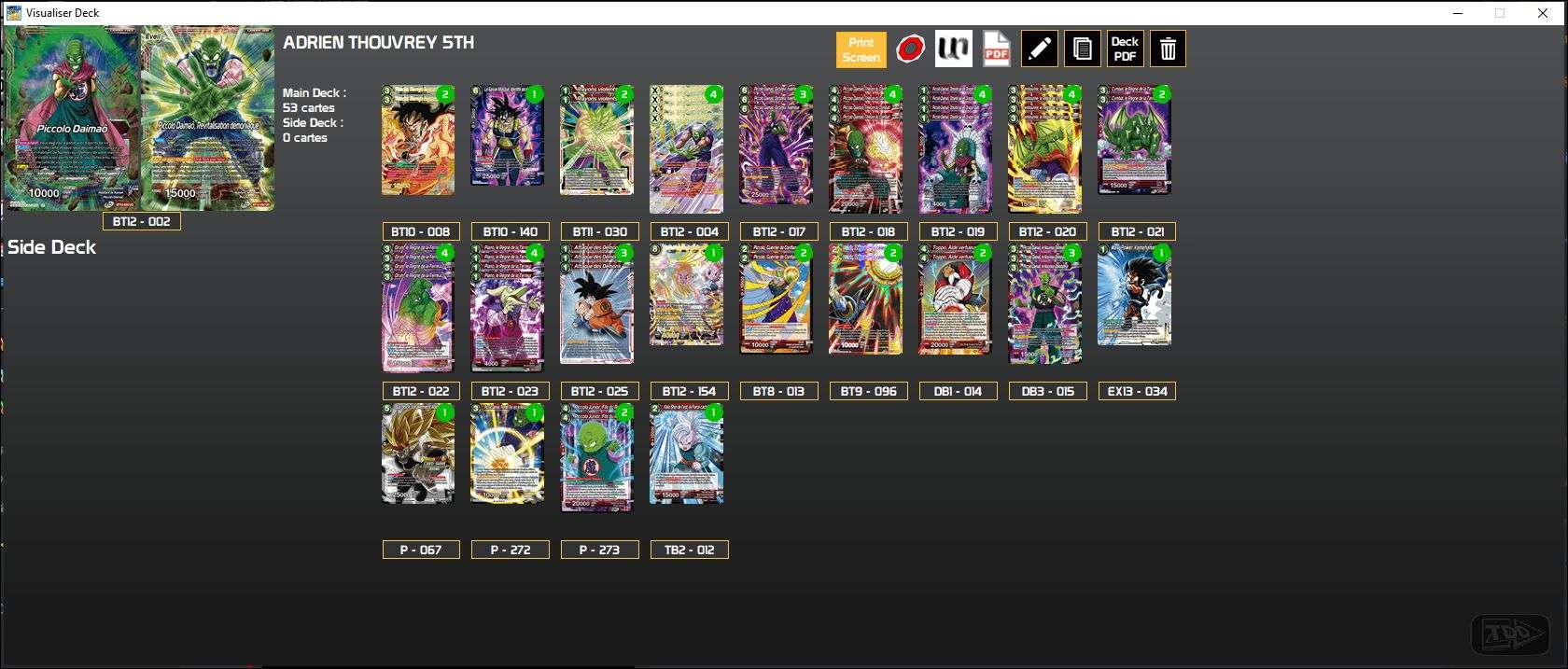 Decklist de Adrien Thouvrey