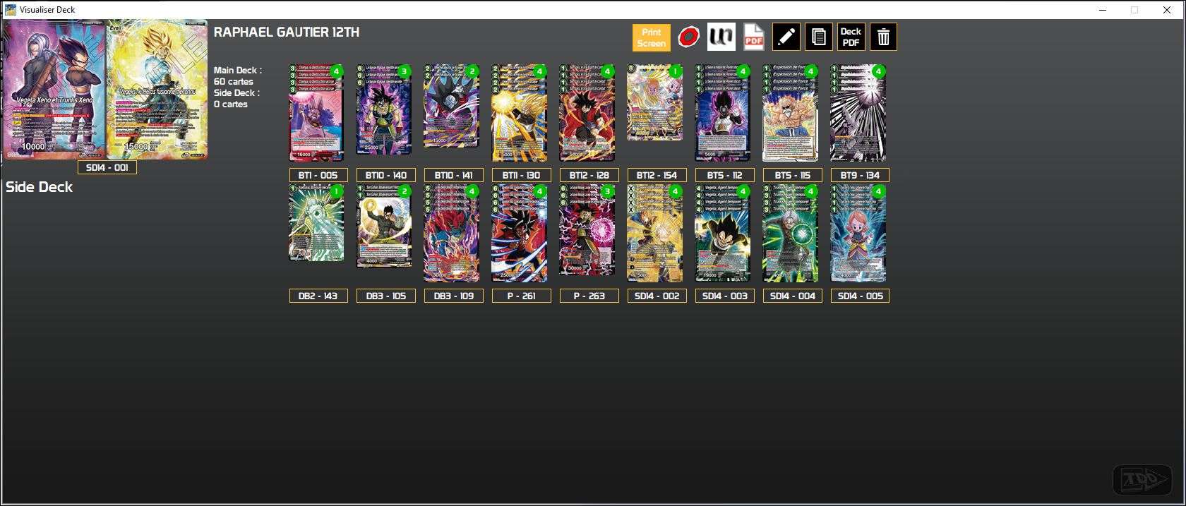 Decklist de Raphaël Gautier