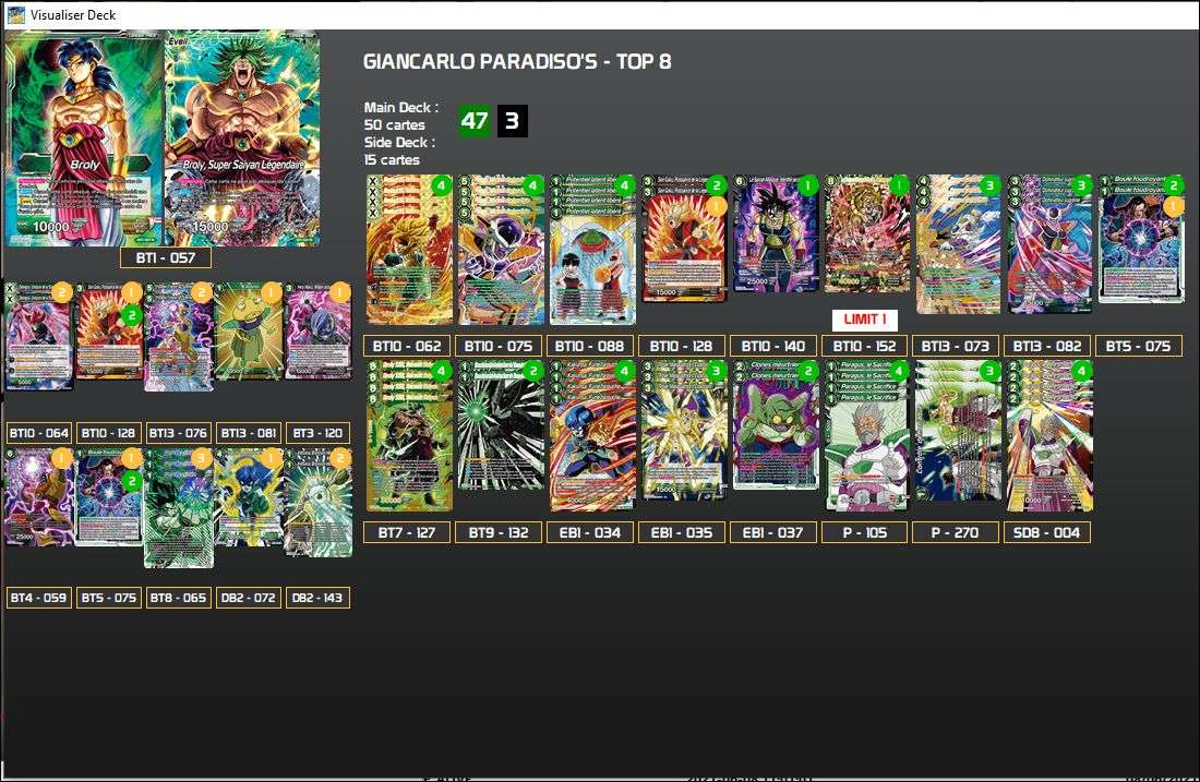 Decklist de Giancarlo Paradiso