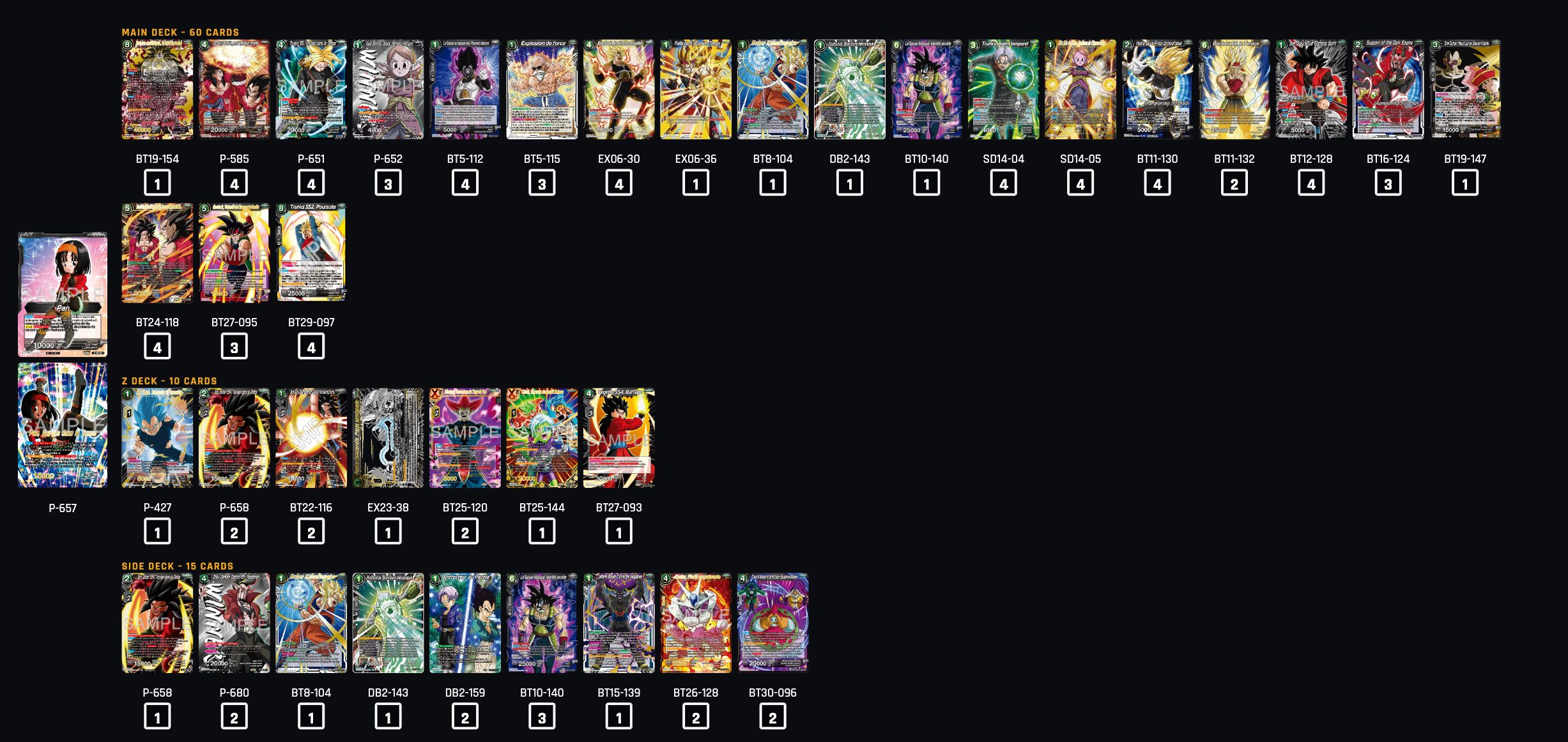 Decklist de Astromess